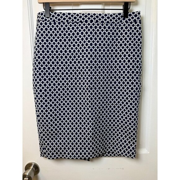 The Limited Blue & White Patterned Lined Pencil Skirt Women's Size 6 - Picture 1 of 10